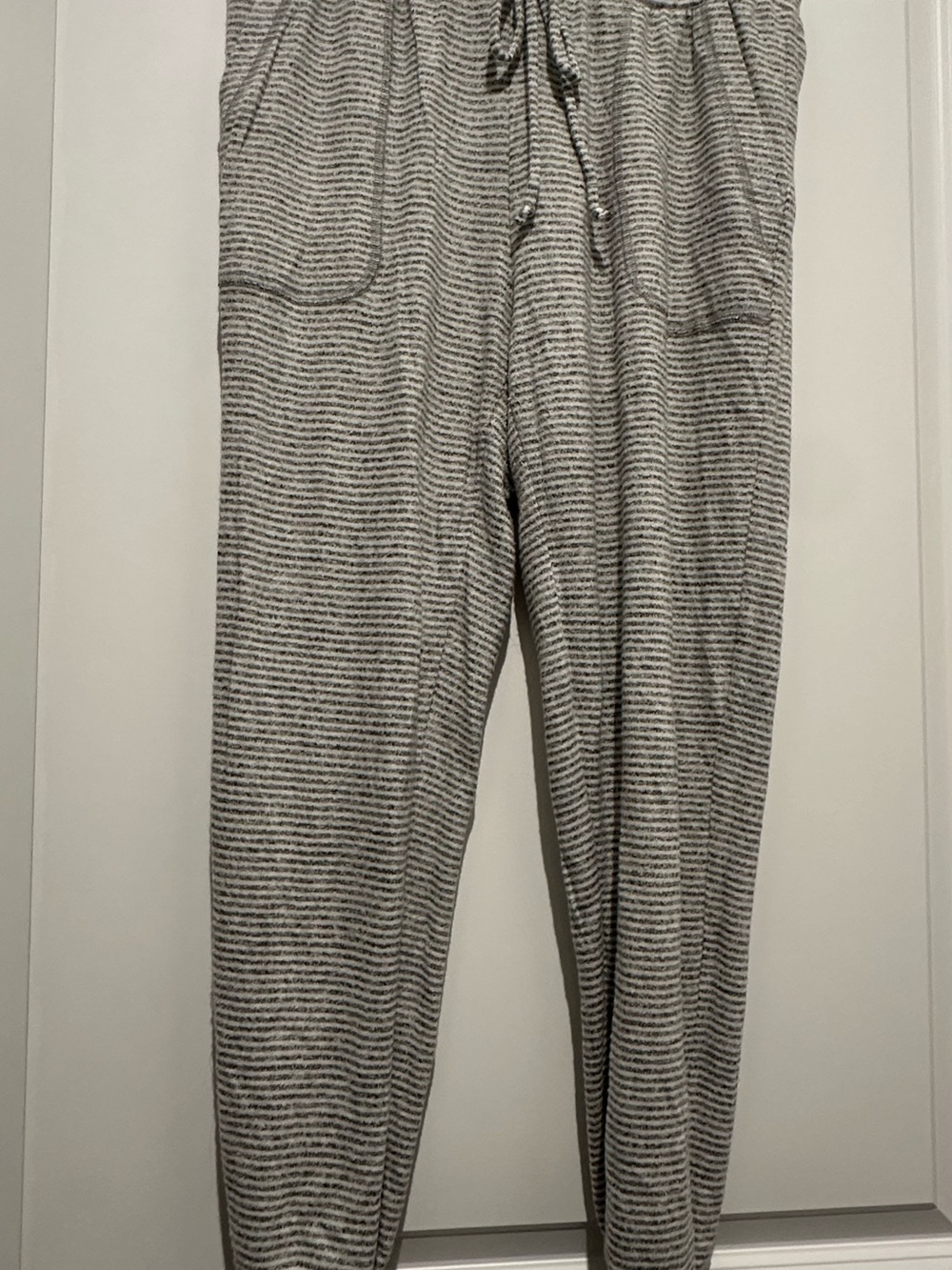 Women's Gray Striped Lounge Pants